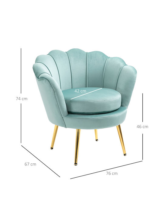 Vintage Catifelat Albastru deschis 76x67x74cm