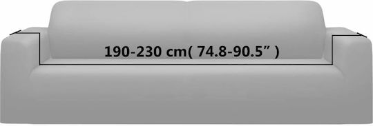 vidaXL Elastic Cover for Three Seater Sofa Gray 195εκ. 1pcs 332942