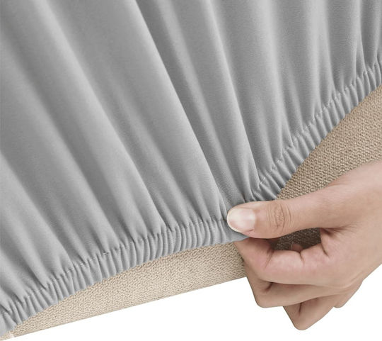 vidaXL Elastic Cover for Three Seater Sofa Gray 195εκ. 1pcs 332942