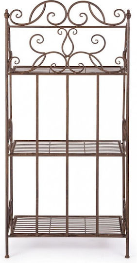 Bizzotto Ραφιέρα Γλάστρας Μεταλλική Καφέ 57x28 / 124x124εκ.