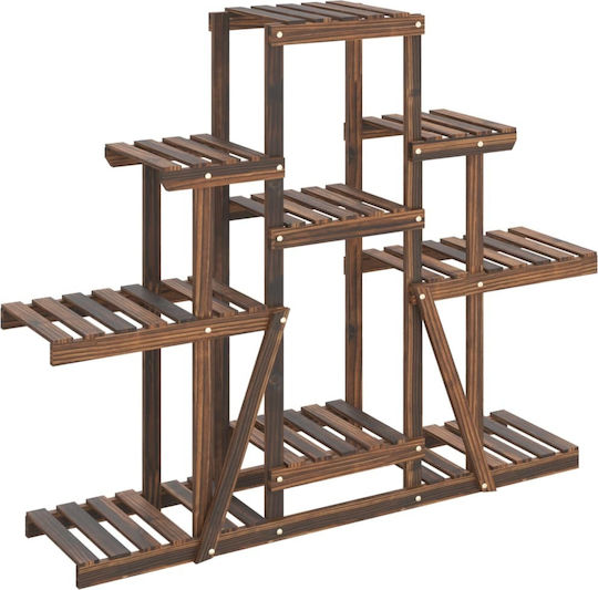 vidaXL Ραφιέρα Γλάστρας Ξύλινη Καφέ 110x25x96εκ.