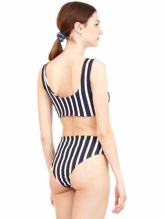 Bikini-Set Gestreift Schwarz