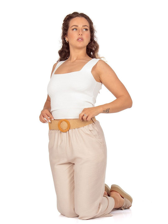 Silia D Women's High Waist Culottes Beige