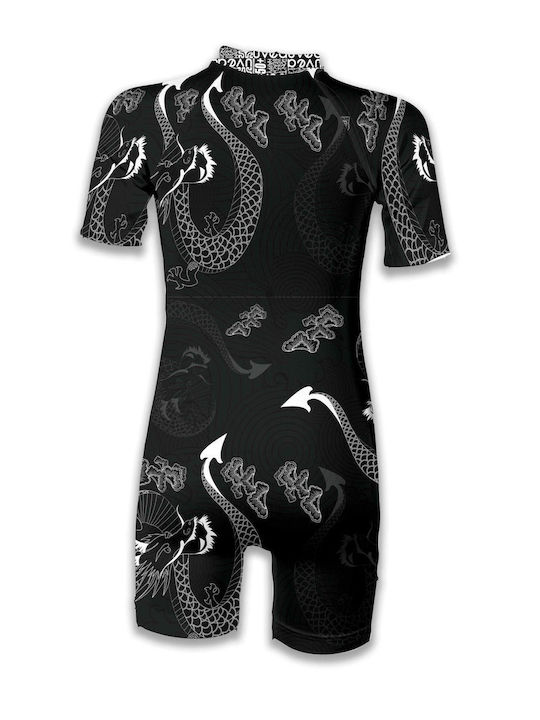 Uvea One piece Short sleeve UV Monaco Swimwear, Black Dragon