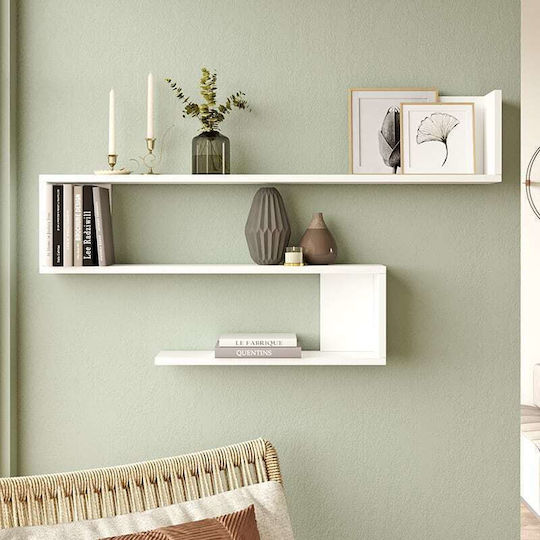 Belinda White Wall Shelf 120x14.5x71.4cm