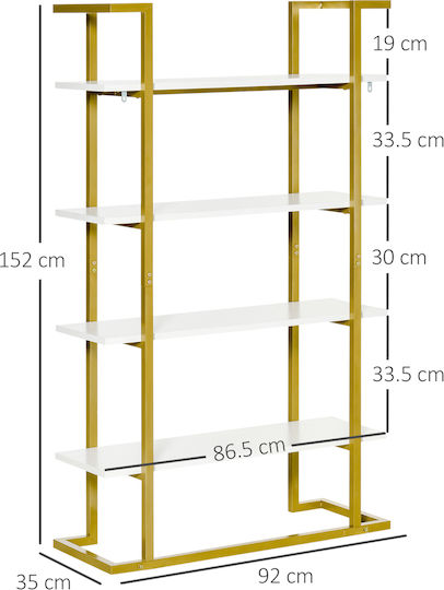 Βιβλιοθήκη Χρυσή 92x35x152εκ.
