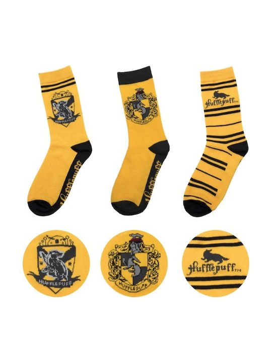 Cinereplicas Harry Potter Hufflepuff Unisex Κάλτσες Κίτρινες 3 Pack