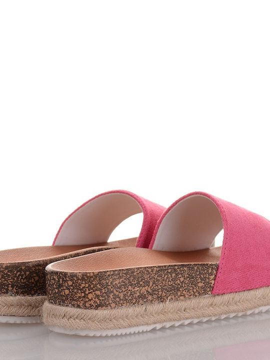 Famous Shoes Flatforms Suede Women's Sandals Fuchsia