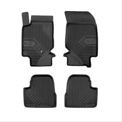 Frogum Set of Front and Rear Mats Tray Type 4pcs from Rubber for Peugeot 3008 Opel Corsa Black