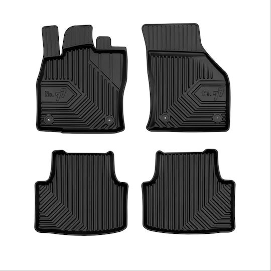 Frogum Set of Front and Rear Mats 4pcs Tray Type for Skoda Octavia Audi A7 / A8 2013-2019 Black