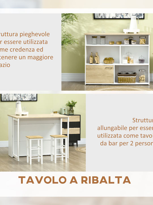 Masă Bar Lemnoasă Alb 116x79.5x91buc