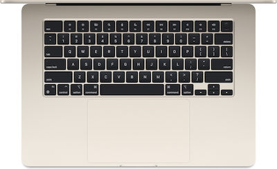 Apple MacBook Air 15" (2023) 15.3" Retina Display (Apple M2-8-core/8GB/512GB SSD) Starlight (Tastatură Engleză Internațională)