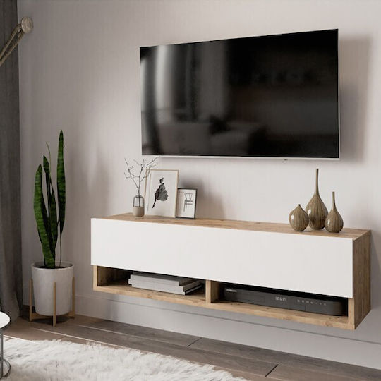 TV-Ständer Roscoe Weiß-Eiche M100xP31.5xH29.5cm
