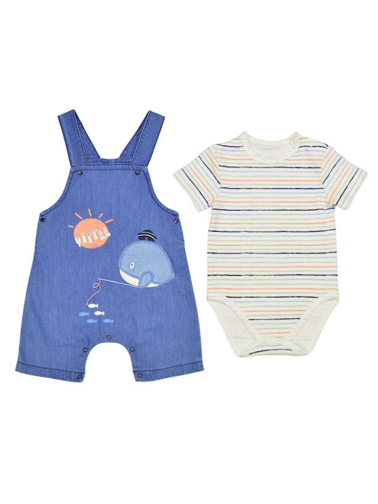 Hashtag Baby Bodysuit Set Short-Sleeved with Shorts Blue