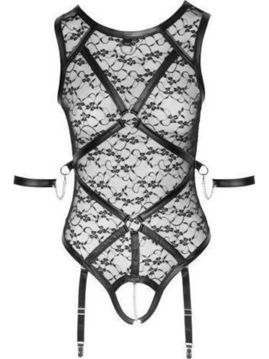 Cottelli Collection Sexy Bodysuit Mit Spitze & Straps Schwarz