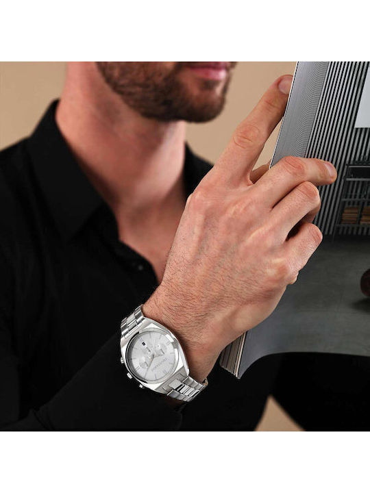 Trussardi Metropolitan Men's Watch Battery with Silver Metal Bracelet