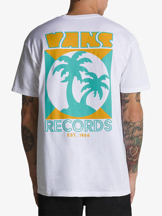 Vans Records T-shirt Bărbătesc cu Mânecă Scurtă Alb