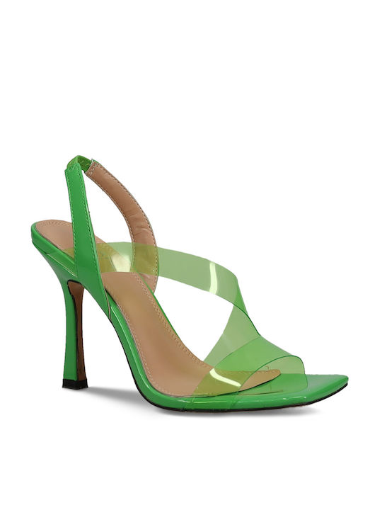 Migato Patent Leather Women's Sandals Transparent Green