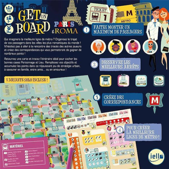 Board Game Get on Board Paris & Roma for 1-5 Players 8+ Years Old (EN) Iello