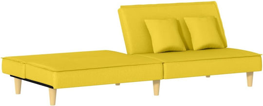 Three-Seater Couch Bed Yellow 200x100x70 cm