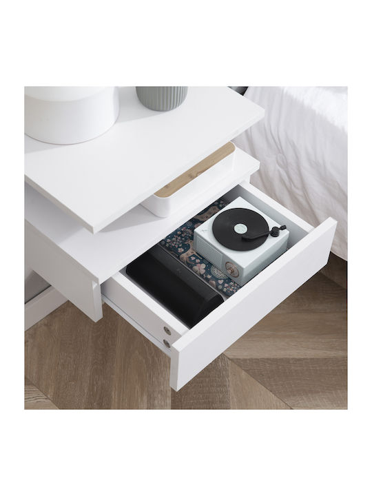 Wooden White Bedside Tables 2 Pieces 35x32x22.5cm