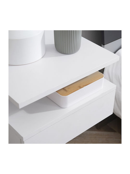Wooden White Bedside Tables 2 Pieces 35x32x22.5cm