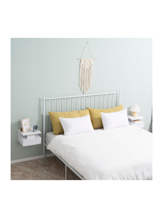 Wooden White Bedside Tables 2 Pieces 35x32x22.5cm
