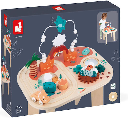 Janod Activity Table Dino made of Wood with Sounds for 12++ Months