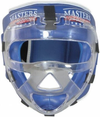 Sport Masters Adult Full Face Boxing Headgear Synthetic Leather Blue