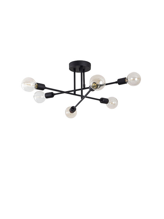 Opviq Ceiling Mount Light 64cm Black with Socket E27