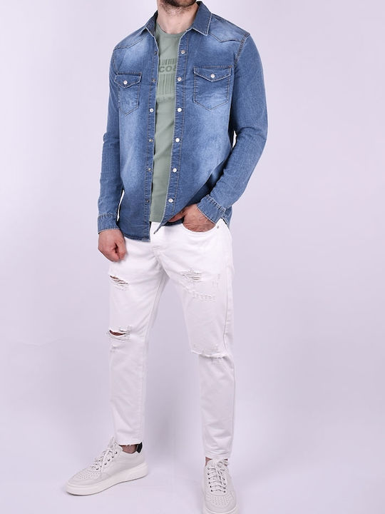 Men's Jeans Pants with Loose Baggy Fit White