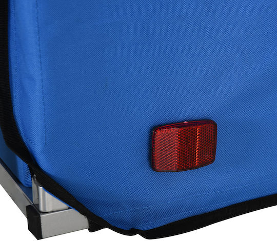 Homcom Kindliches Anhänger Fahrrad 2 Sitzplätze Sicherheitsgurte Stahl Blau Oxford Stoff