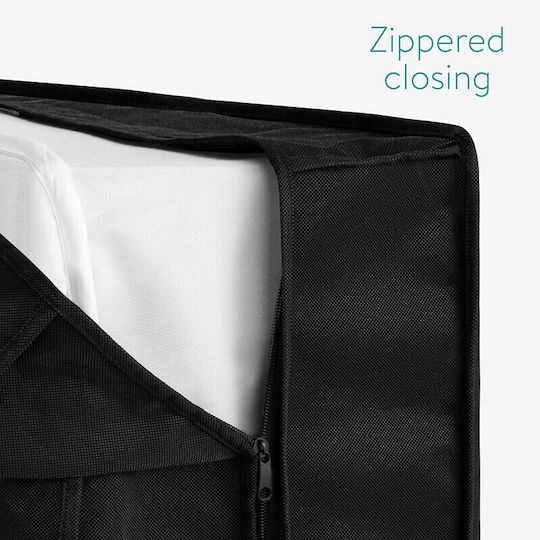 Navaris Fabric Storage Case for Blanket/Duvet in Black Color 90x25x25cm 1pcs