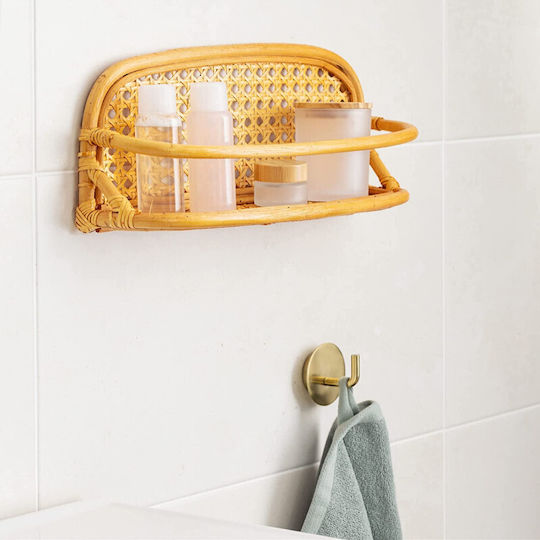 Navaris Wandmontiertes Badezimmerregal Bamboo 40x10x15cm Braune