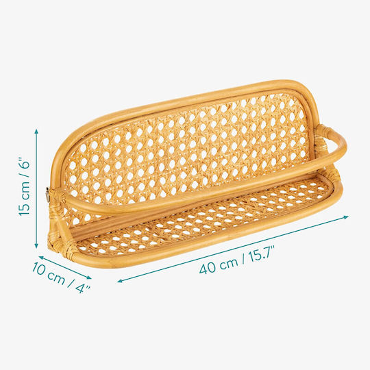 Navaris Wandmontiertes Badezimmerregal Bamboo 40x10x15cm Braune
