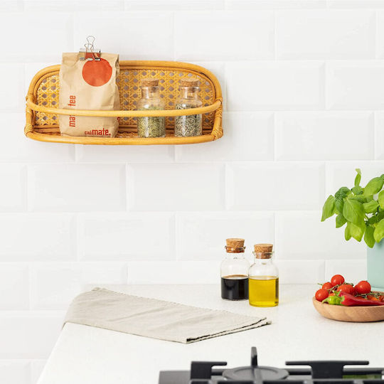 Navaris Wandmontiertes Badezimmerregal Bamboo 40x10x15cm Braune
