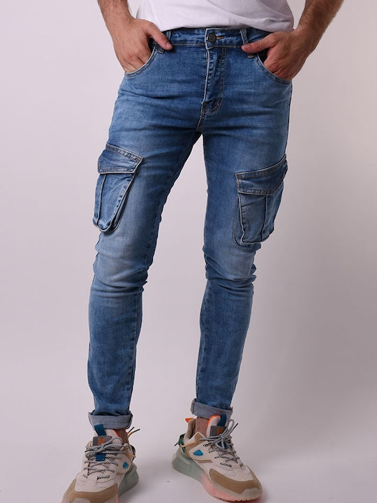 Jeans Cargohose Blau