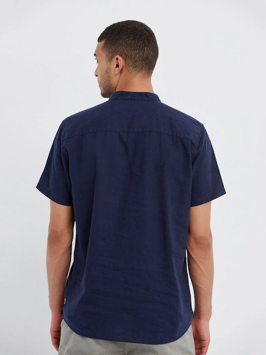 Garage Fifty5 Men's Short Sleeve T-shirt with Buttons Navy Blue