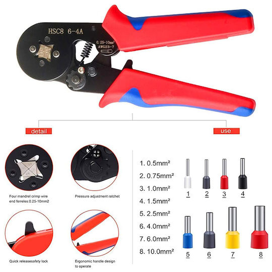 Exdel Tools Self-Adjusting Crimping Pliers Length 180mm