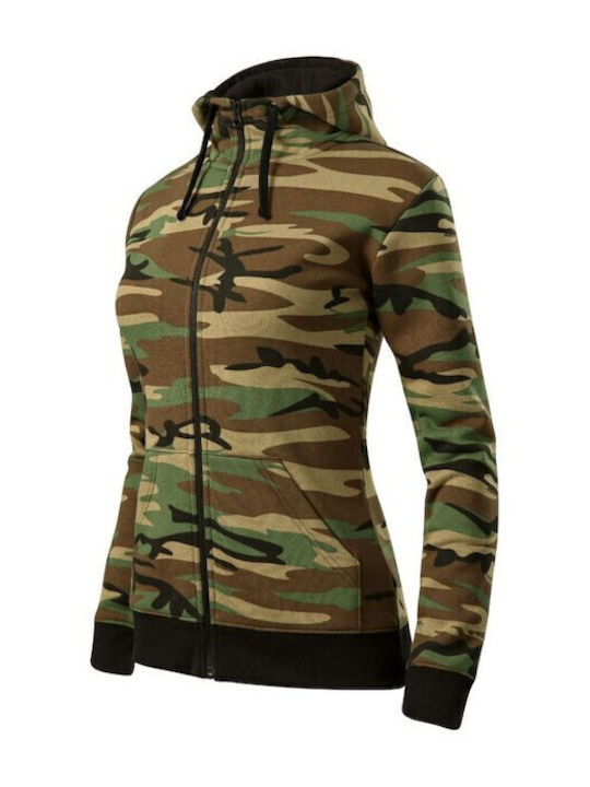 Women's Sweatshirt Jacket Hooded Khaki