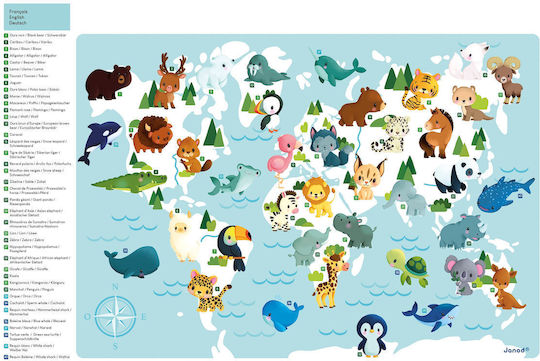 Janod Μαγνητικό Παιχνίδι Κατασκευών Baby Animals για Παιδιά 2+ Ετών J05468