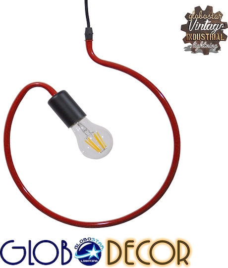 GloboStar Libby Pendant Light Red Grid with Socket E27 32x32x100cm