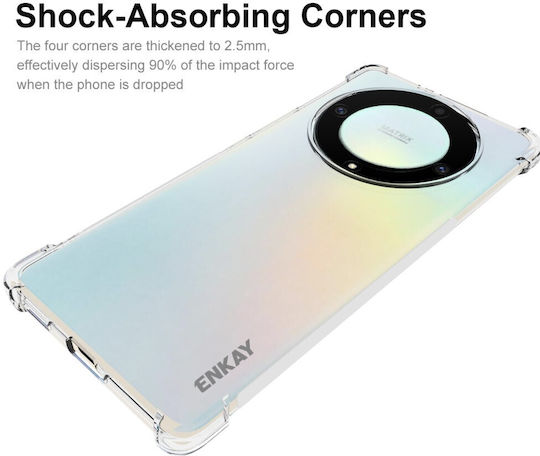 Enkay Shockproof Anti-Slip Umschlag Rückseite Silikon Transparent (Honor Magic5 Lite)