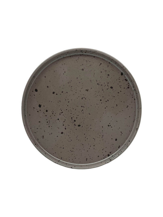Ankor Plate Desert made of Porcelain Gray with Diameter 22cm