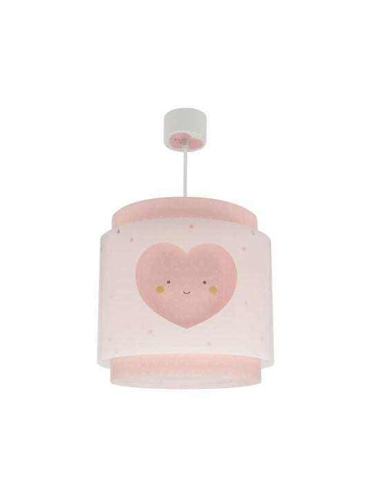 Ango Kids Plastic Single Ceiling Light E27 Baby Dreams Pink 15W 26x25cm