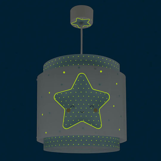 Ango Kids Plastic Single Ceiling Light E27 Baby Dreams Light Blue 15W 26x25cm