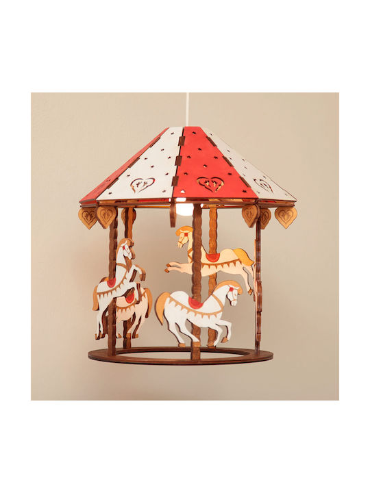 Carousel Einfaches Licht Kinderdeckenleuchte Deckenleuchte mit Fassung E27 Weiß 35.5x40cm