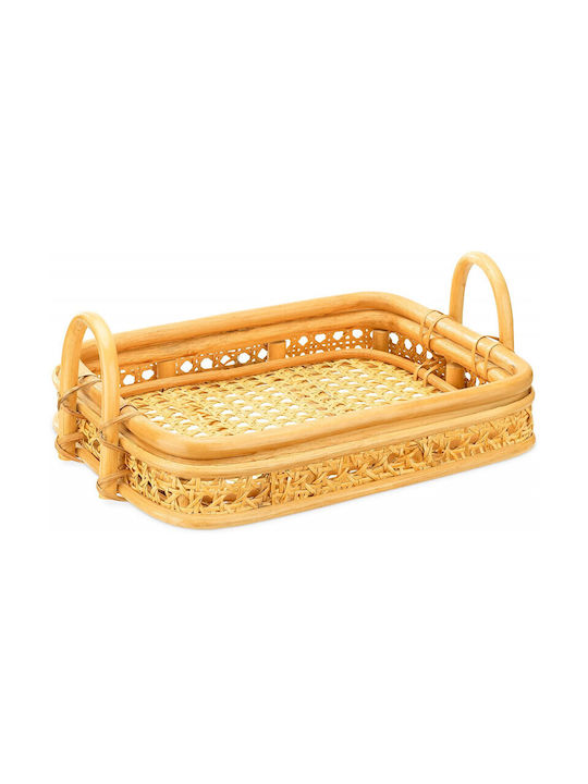 Navaris Дърво Поднос за сервиране с Дръжки в Кафяв Цвят 39x26x12см 56510.01 1бр