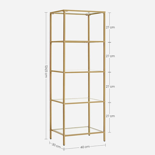 Bibliothek Leobert Gold 40x30x124,5cm