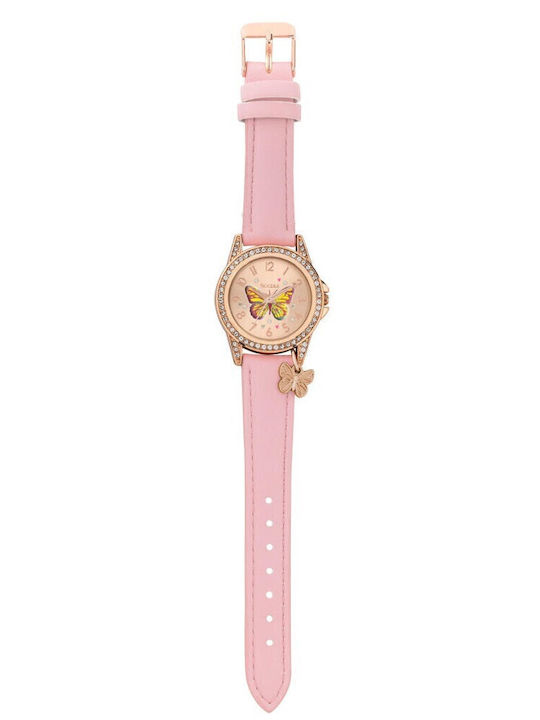 Tikkers Kids Analog Watch with Leather Strap Pink